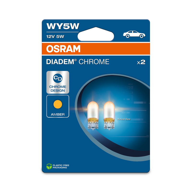 Osram Diadem Chrome Halogen bulbs - T10 - 12V/5W - set of 2 pieces - Orange