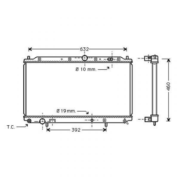 Radiator CARISMA 95->> 400x655 DIESEL +/-AC