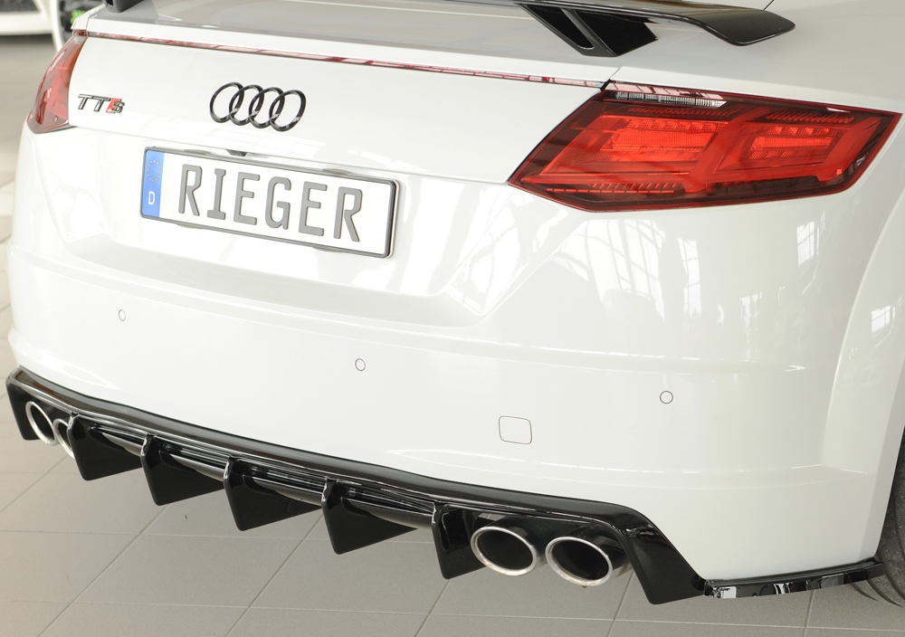 Diffuser Audi TT S-Line / TTS Rieger Glans Zwart