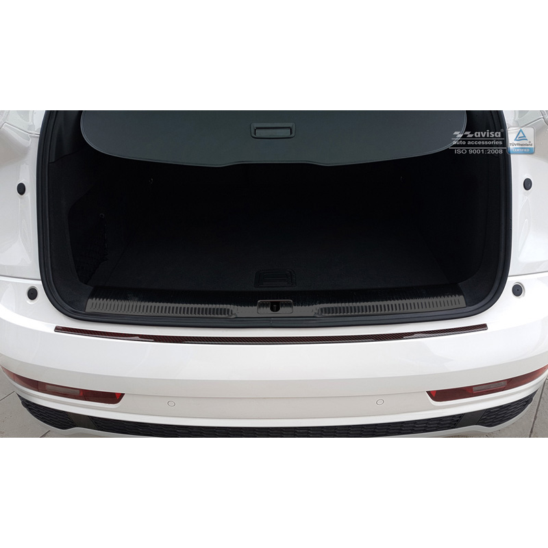 Carbon Rear bumper protector  Audi Q3 2011-2015 & 2015- Red-Black Carbon
