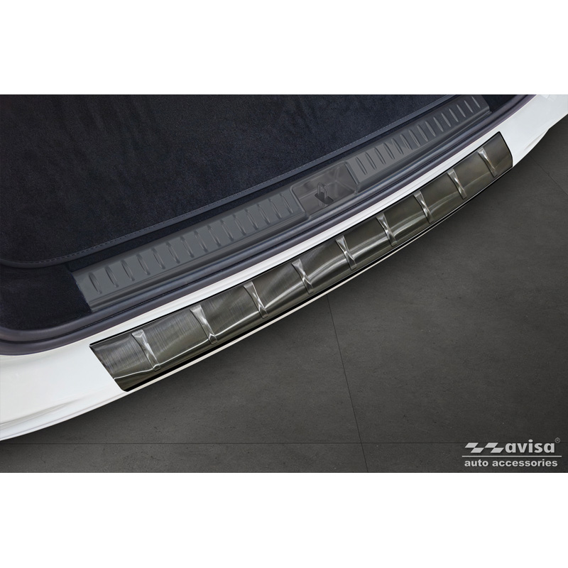 Black Stainless Steel Rear bumper protector  Mercedes E-Class (S214) Estate 2023- 'Ribs'