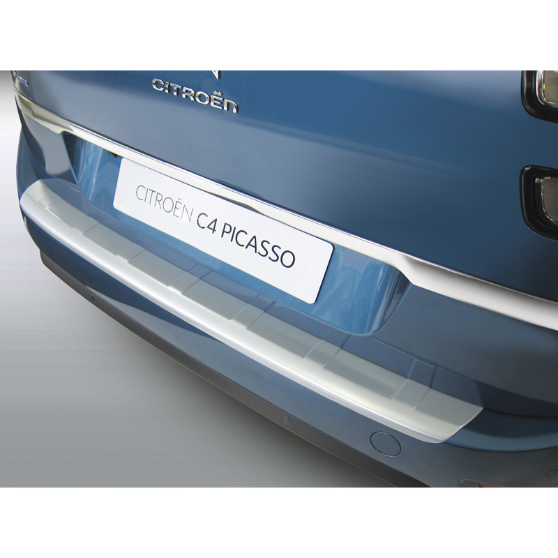 ABS Rear bumper protector  Citroën C4 Grand Picasso 2013- & C4 Grand Spacetourer 2018- Silver 'Ribbed'