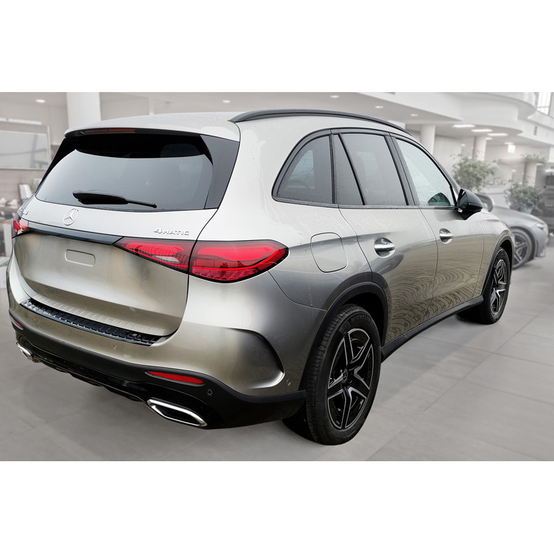 Black Mirror Stainless Steel Rear bumper protector  Mercedes GLC II (X254) 2022- 'Ribs'