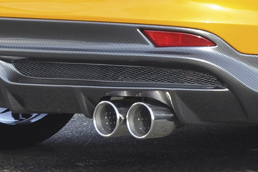Diffuser Ford Focus 3 ST dubbele uitlaatpijp/gaasinzet links + rechts Rieger carbon-look