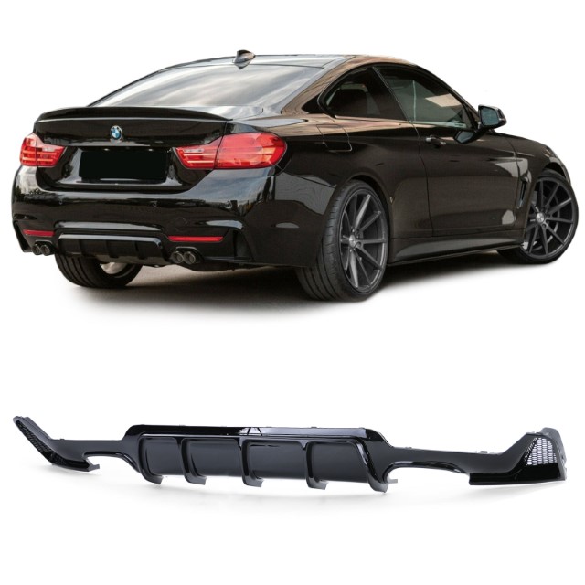 Diffusor BMW 4-serie F32 / F36 2013- Glans Zwart M-Pakket Duplex M4