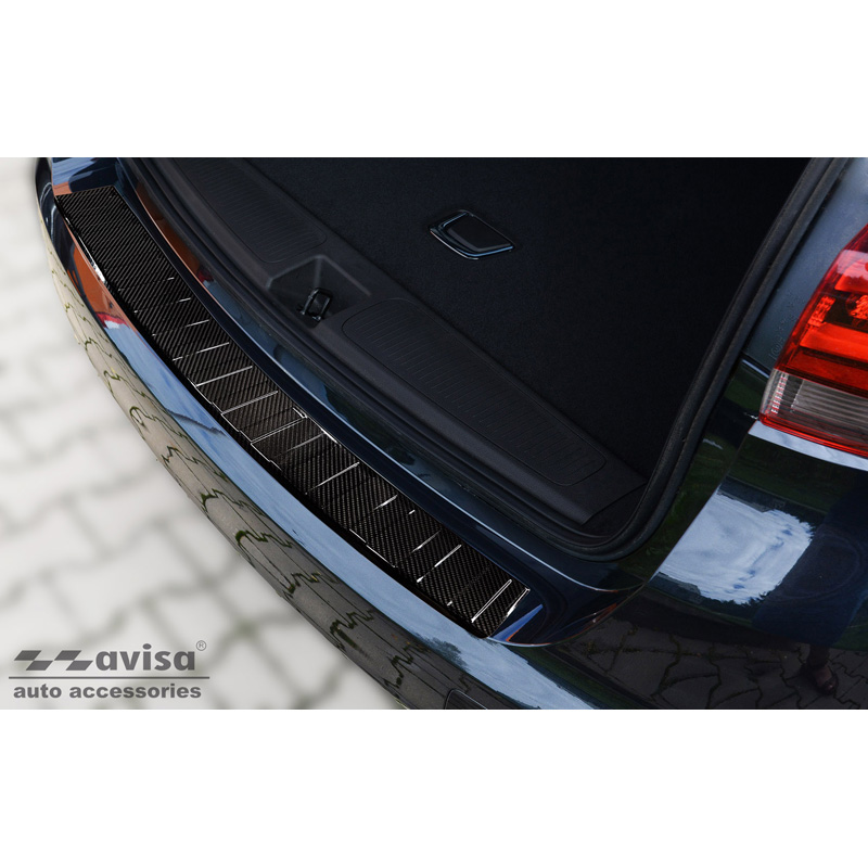 Echt 3D Carbon Achterbumperprotector  Opel Astra K Sportstourer 2016-2022 'Ribs'