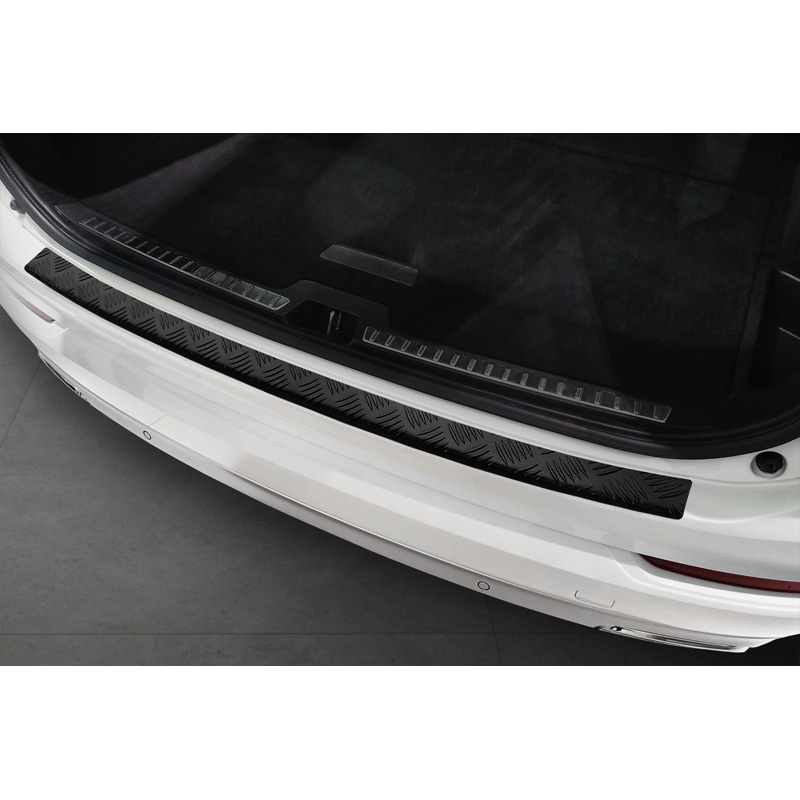 Matzwart Aluminium Achterbumperprotector  Volvo XC90 II 2015-2019 & alle Facelift modellen 'Riffled Plate'