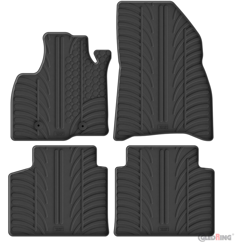 Gledring Rubber car mats set  Dacia Bigster 4x4 (Petrol) 2024- (T profile 4-pieces + mounting clips)