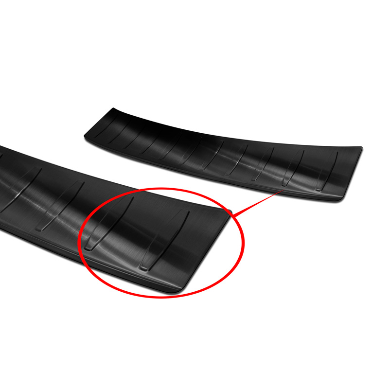 Black Stainless Steel Rear bumper protector  Opel Corsa F HB 5-doors GS-Line 2019- 'Ribs'
