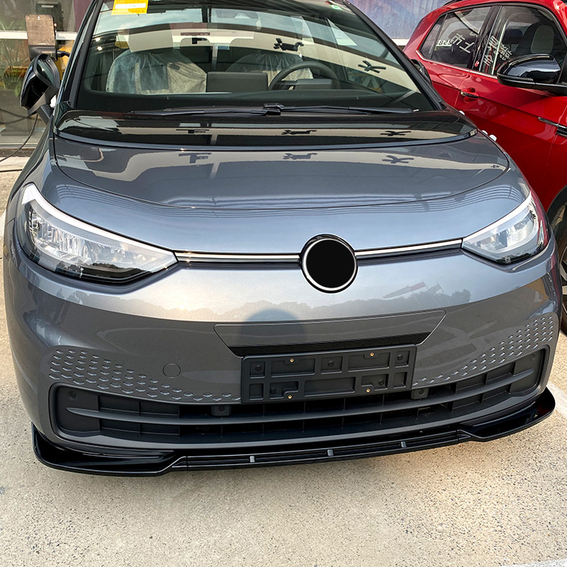 Front spoiler lip  Volkswagen ID.3 2020- (Glossy Black ABS)