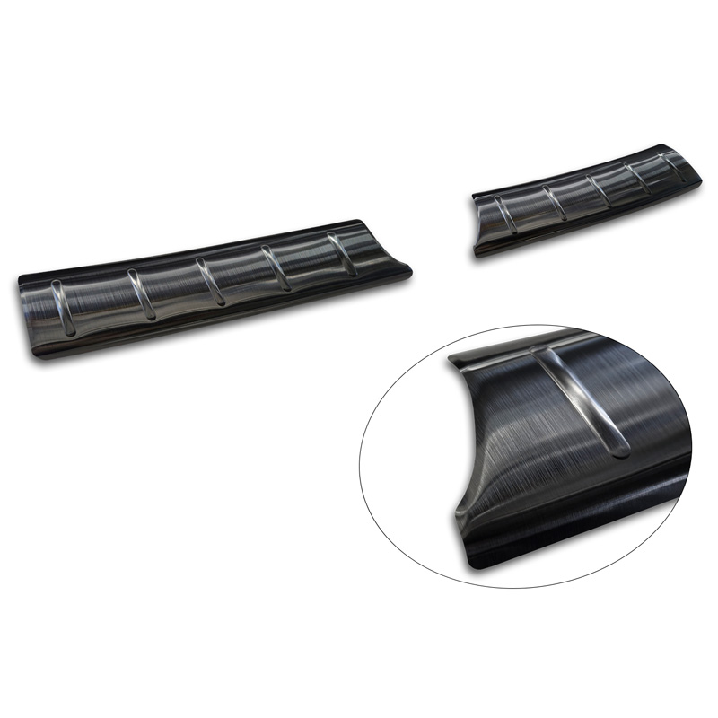 Black Stainless Steel Rear bumper protector  Suzuki Swift VI 2024- 'Ribs'