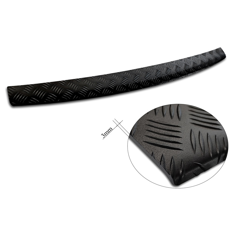 Matt Black Aluminum Rear bumper protector  Jeep Cherokee Facelift 2018- 'Riffled Plate'