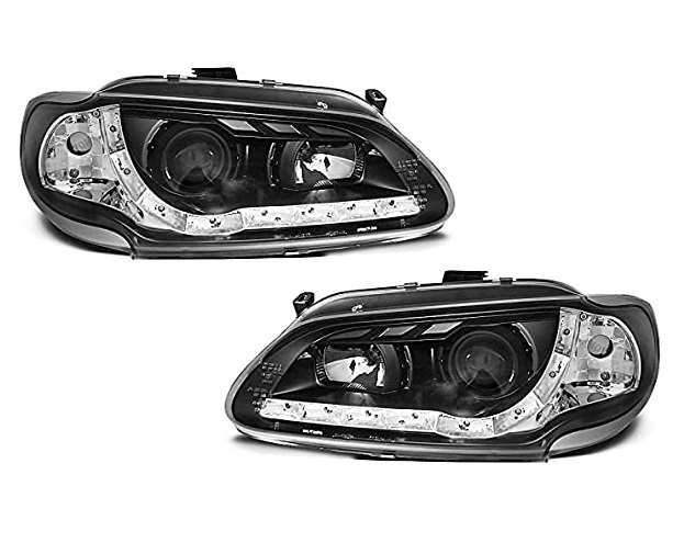 Koplampen Renault Megane 96-99 Devil Eyes DRL look zwart