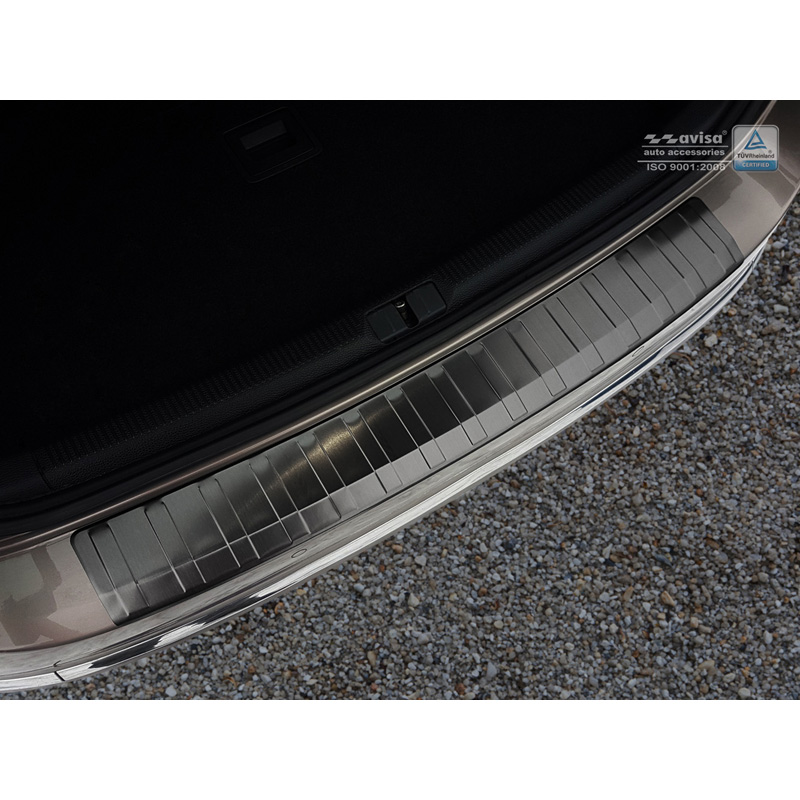 Black Stainless Steel Rear bumper protector  Volkswagen Passat 3C Variant 2011-2014 'Ribs'