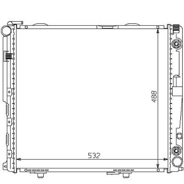 Radiator W 124 DIESEL 93-95 532x490 E250 DE300 D +/-AC