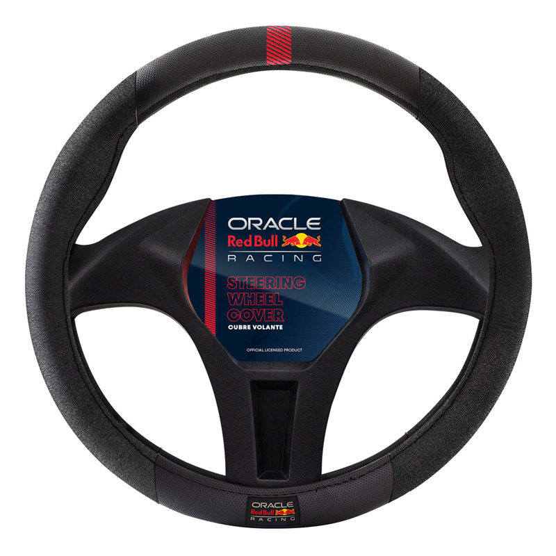 Red Bull Oracle Universal steering wheel cover - Type 01 - Black/Red
