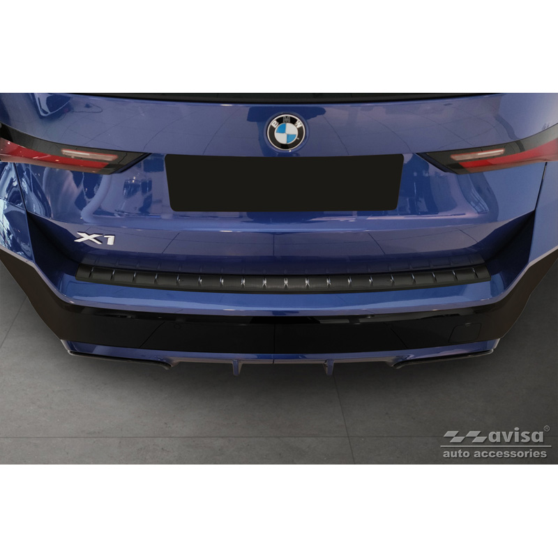 Black Stainless Steel Rear bumper protector  BMW X1 U11 M-Sport 2022- 'Ribs'