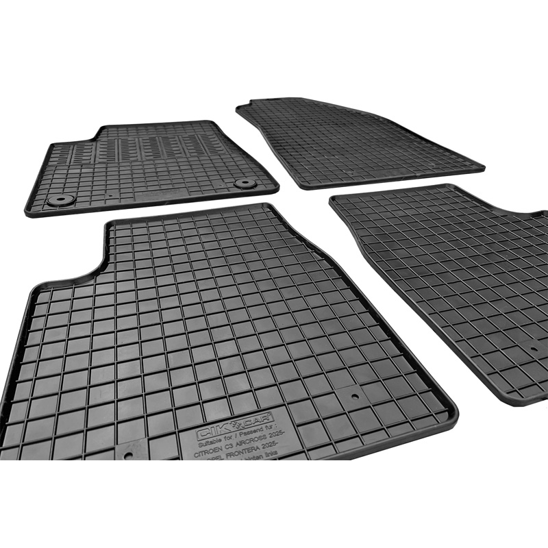 CIKCAR Rubber car mats set  Opel Frontera / Citroën C3 Aircross 2024- (Benzine)  (4-pieces + fixing system)