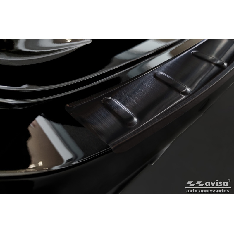 Black Stainless Steel Rear bumper protector  Mercedes CLA II (X118) Shooting Brake 2019- 'Ribs'