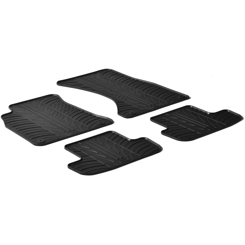 Rubber car mats set  Audi A5 2007-2016 (T profile 4-pieces + mounting clips)