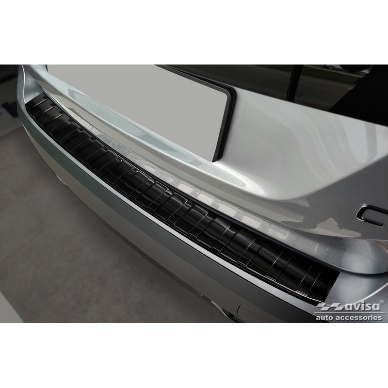 Black Stainless Steel Rear bumper protector  Citroën C4/e-C4 III 2020- 'Ribs'