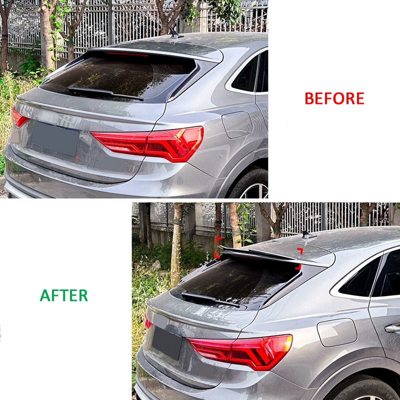 Roof spoiler (Spoiler Cap)  Audi Q3 (F3N) Sportback 2019-2025 (ABS Glossy Black)