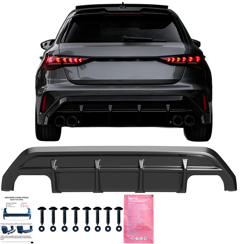 Oneway Kompletter Umbausatz passend für Audi A3 (8Y) Limousine S-Line/S3 Facelift 2025- - Schwarz glänzend