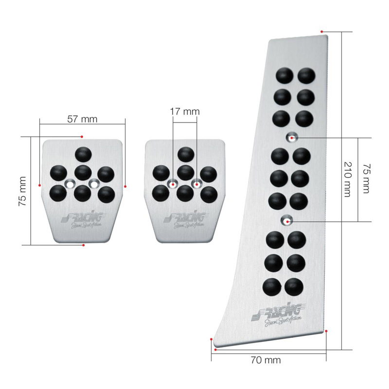 Simoni Racing Set Pedalen Special - Geborsteld Aluminum + Anti-Slip - Handgeschakeld