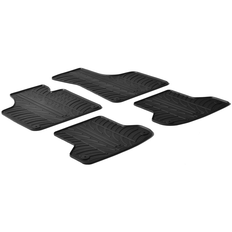 Rubber car mats set  Audi A3 (8P) 2003-2012 (T profile 4-pieces + mounting clips)