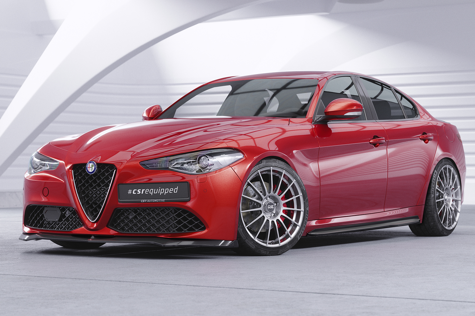 Voorspoiler Alfa Romeo Giulia CSR Glans Zwart