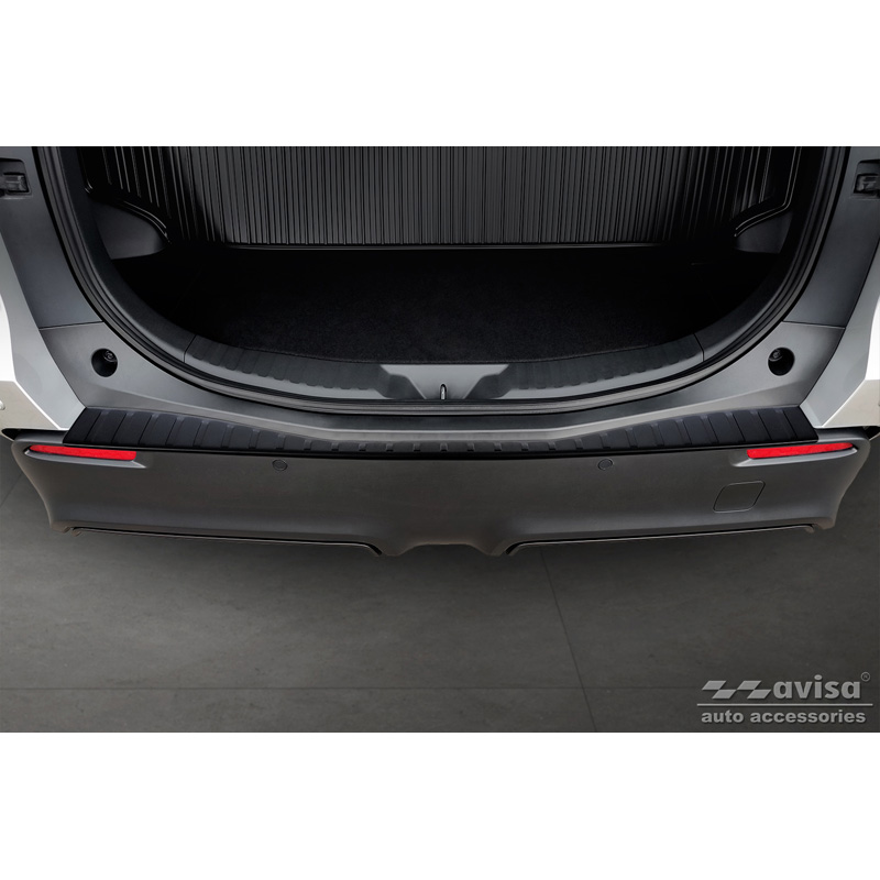 Matt Black Stainless Steel Rear bumper protector  Toyota bZ4X 2021- & Subaru Solterra 2022- 'Ribs'