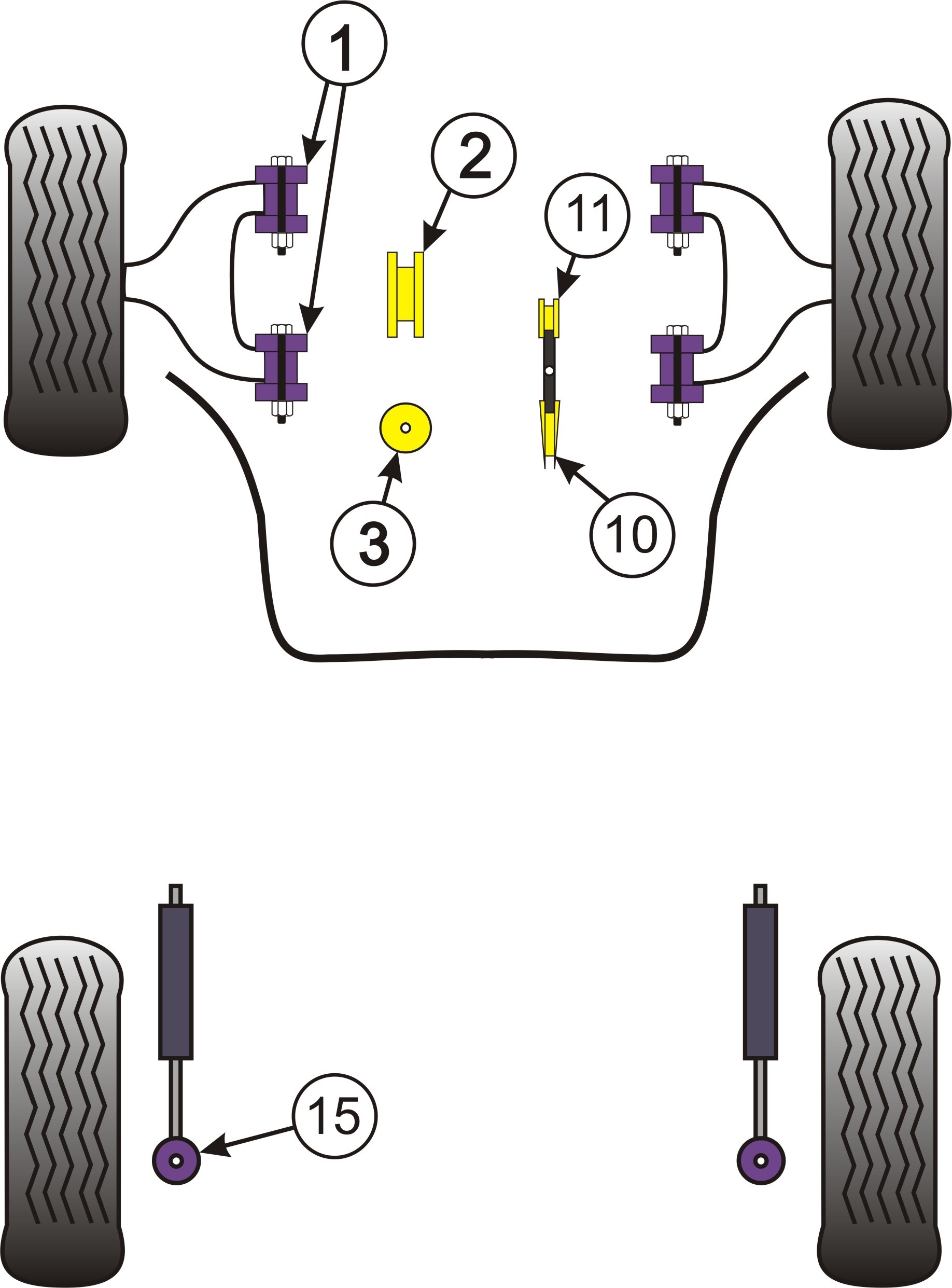 Volvo 850, S70, V70 up to 2000 Front Wishbone Lower Bush - Power
