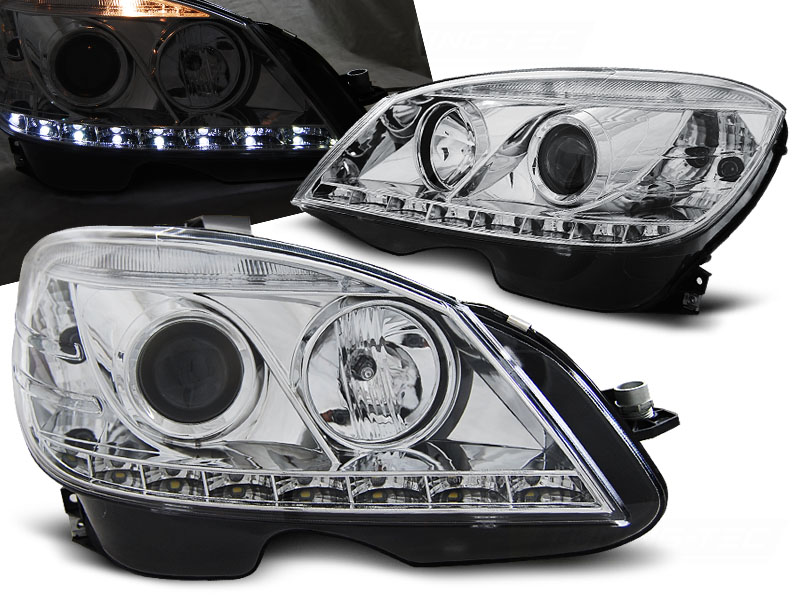 Headlights Mercedes C-Class W204 07-11 Chrome