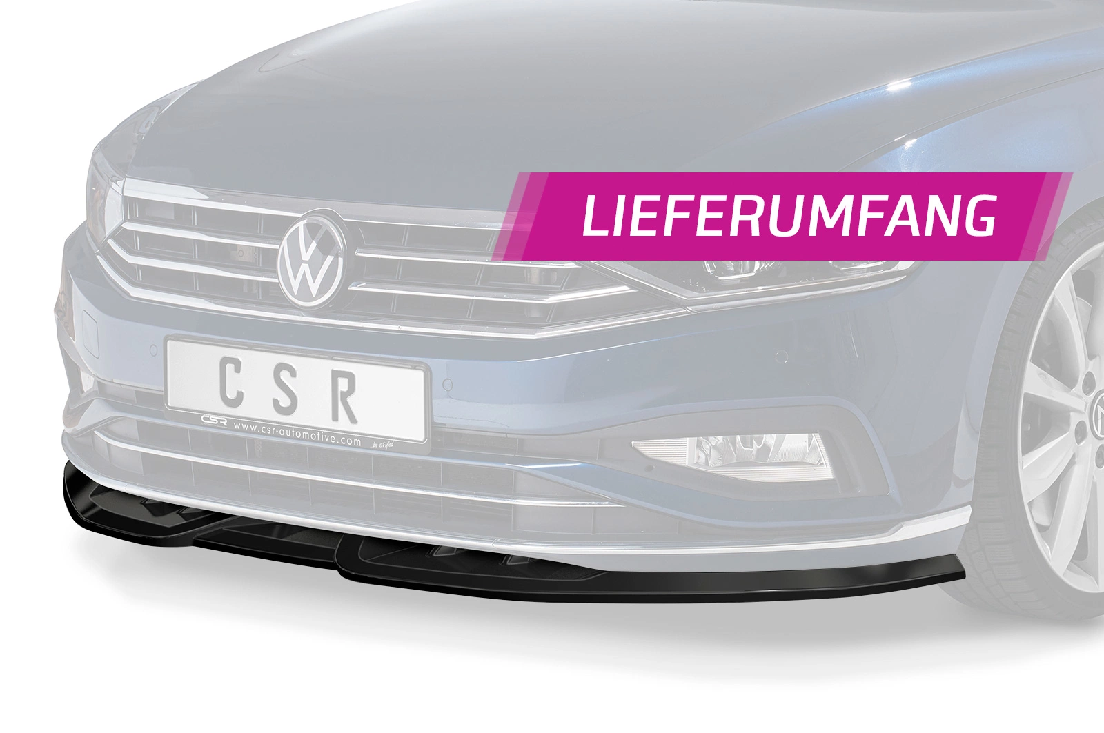 Voorspoiler VW Passat B8 (Typ 3G) Glans Zwart – 06/2019–