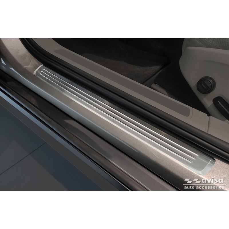 Inox door sill protectors  Volvo V90 & V90 Cross Country 2016- - 'Lines' - 4-pieces