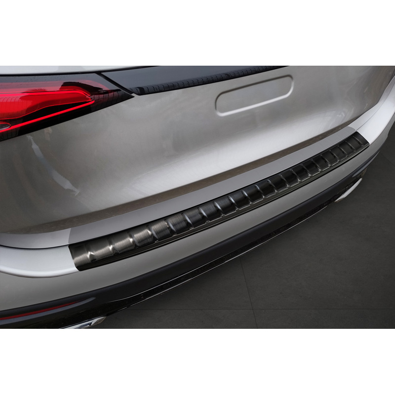 Black Stainless Steel Rear bumper protector  Mercedes GLC II (X254) 2022- 'Ribs'