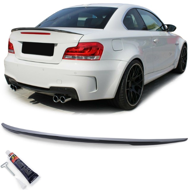Achterklep spoiler BMW 1-serie E82 LCI 07-13 Glanzend zwart