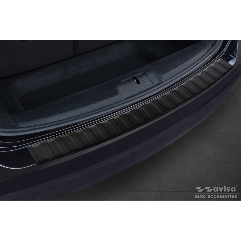 Matt Black Stainless Steel Rear bumper protector  Seat Alhambra & Volkswagen Sharan II 2010- 'Ribs'