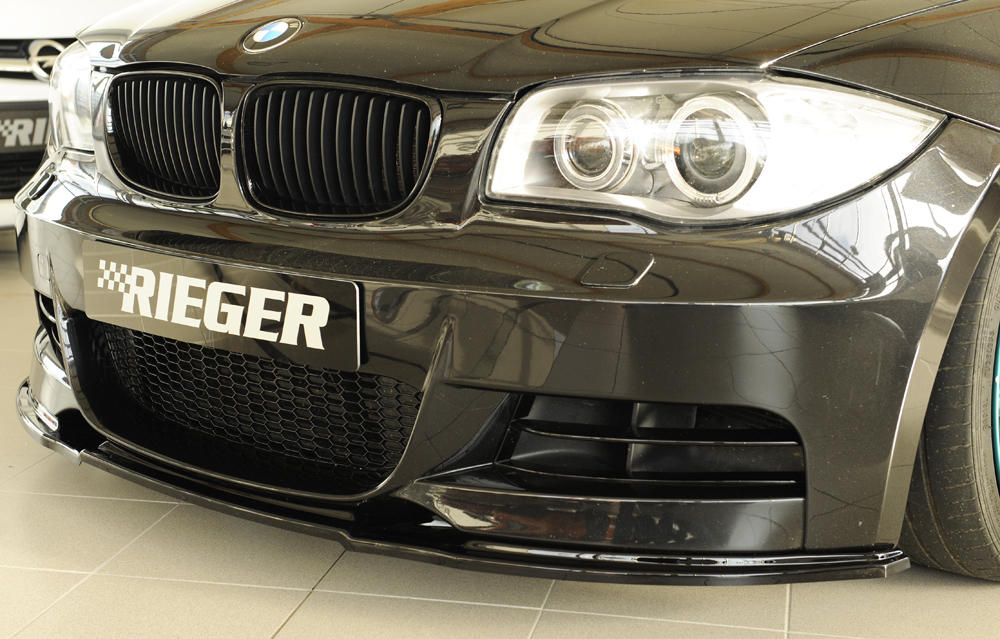 Voorspoiler BMW 1Serie E82/E88 2007-.. Zwart Glans Rieger