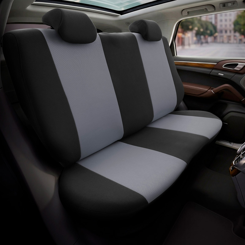 otoM Housse de sièges universel en textile 'SelectedFit One' Noir/Gris - 10-pièces - adapté aux Side-Airbags