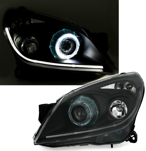 Koplampen Opel Astra H Xenon Tube Eye zwart