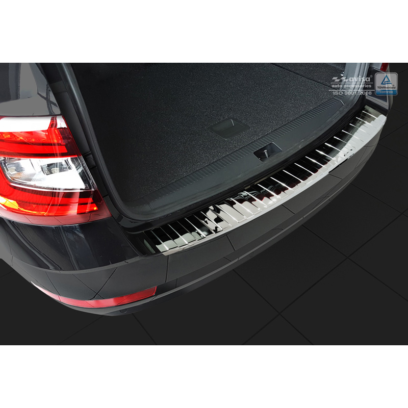 Chroom RVS Achterbumperprotector  Skoda Octavia III Kombi Facelift 2017-2020 'Ribs'