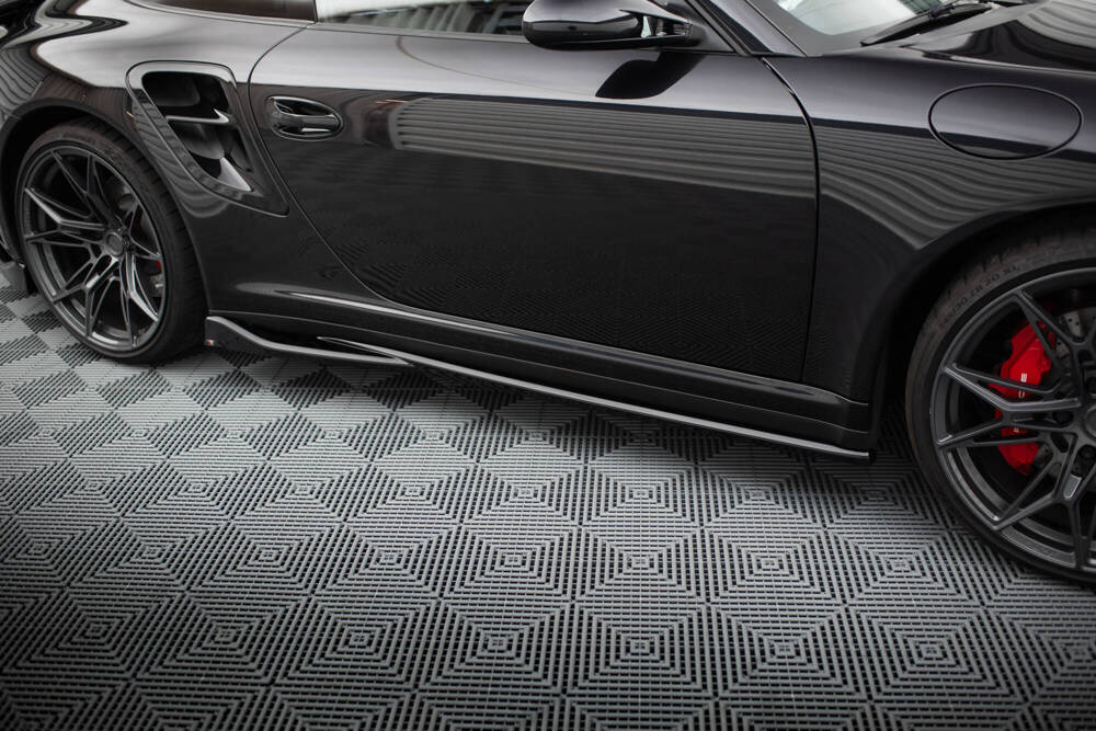 Zijskirts Porsche 911 Turbo 997 Maxton Glans Zwart