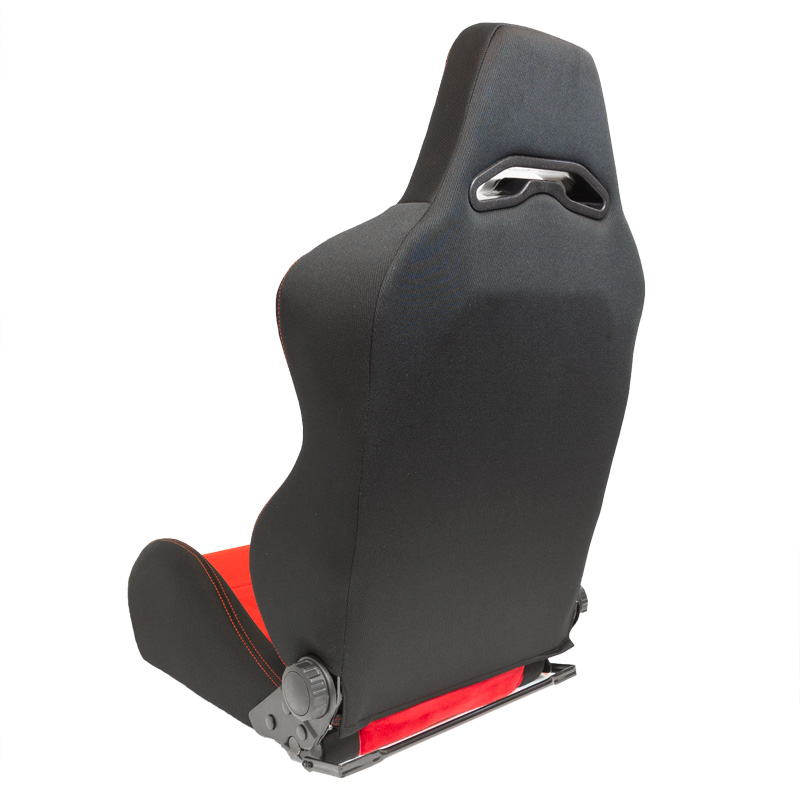 Sport seat 'Eco Soft' - Black/Red - Dual-side reclinable back-rest - incl. slides
