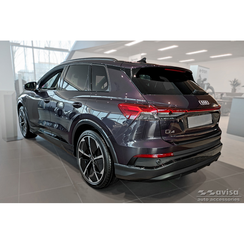 Black Stainless Steel Rear bumper protector  Audi Q4 E-Tron 2021-