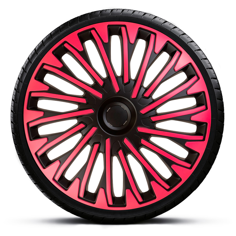 4-Delige Wieldoppenset Soho 13-inch zwart/roze