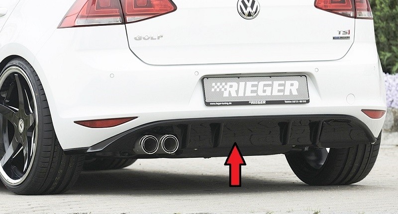 Achterbumper Diffusor Glossy Black Rieger VW Golf VII