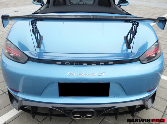 Porsche 718 Boxster BKSS Style Carbon Fiber Rear Trim 2017-2020