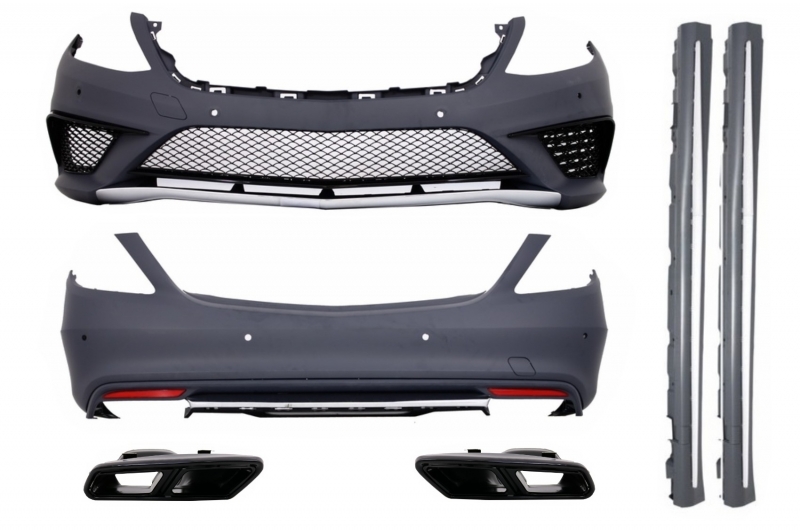 Bodykit Bumper set W222 S63 AMG look lang Zwart