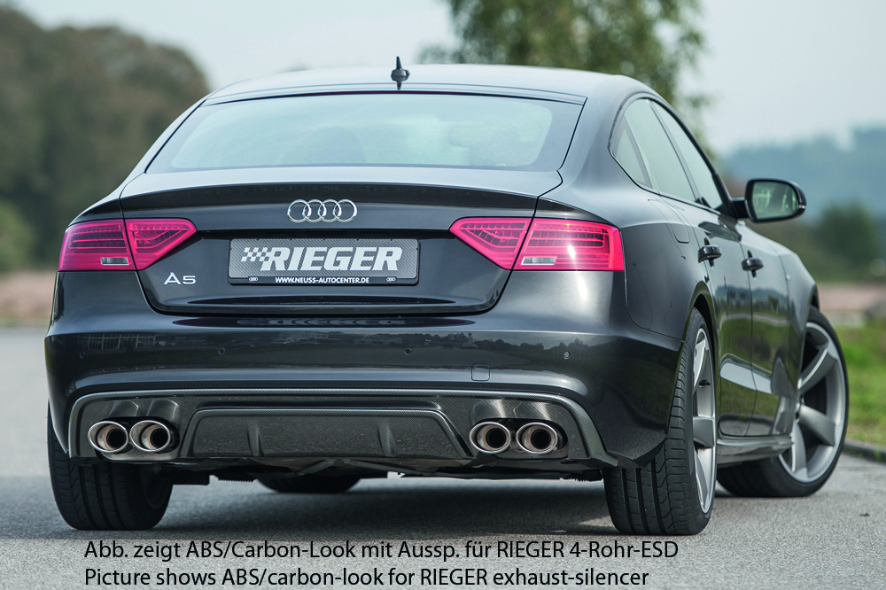 Diffuser Audi A5 S-Line & S5 Rieger Glans Zwart